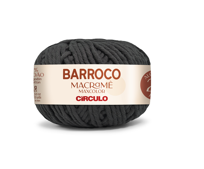 BARROCO MACRAMÊ MAXCOLOR CINZA ONIX